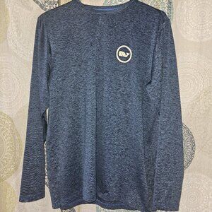 Vineyard Vines Heather Blue Long Sleeve Performance Top (XL)